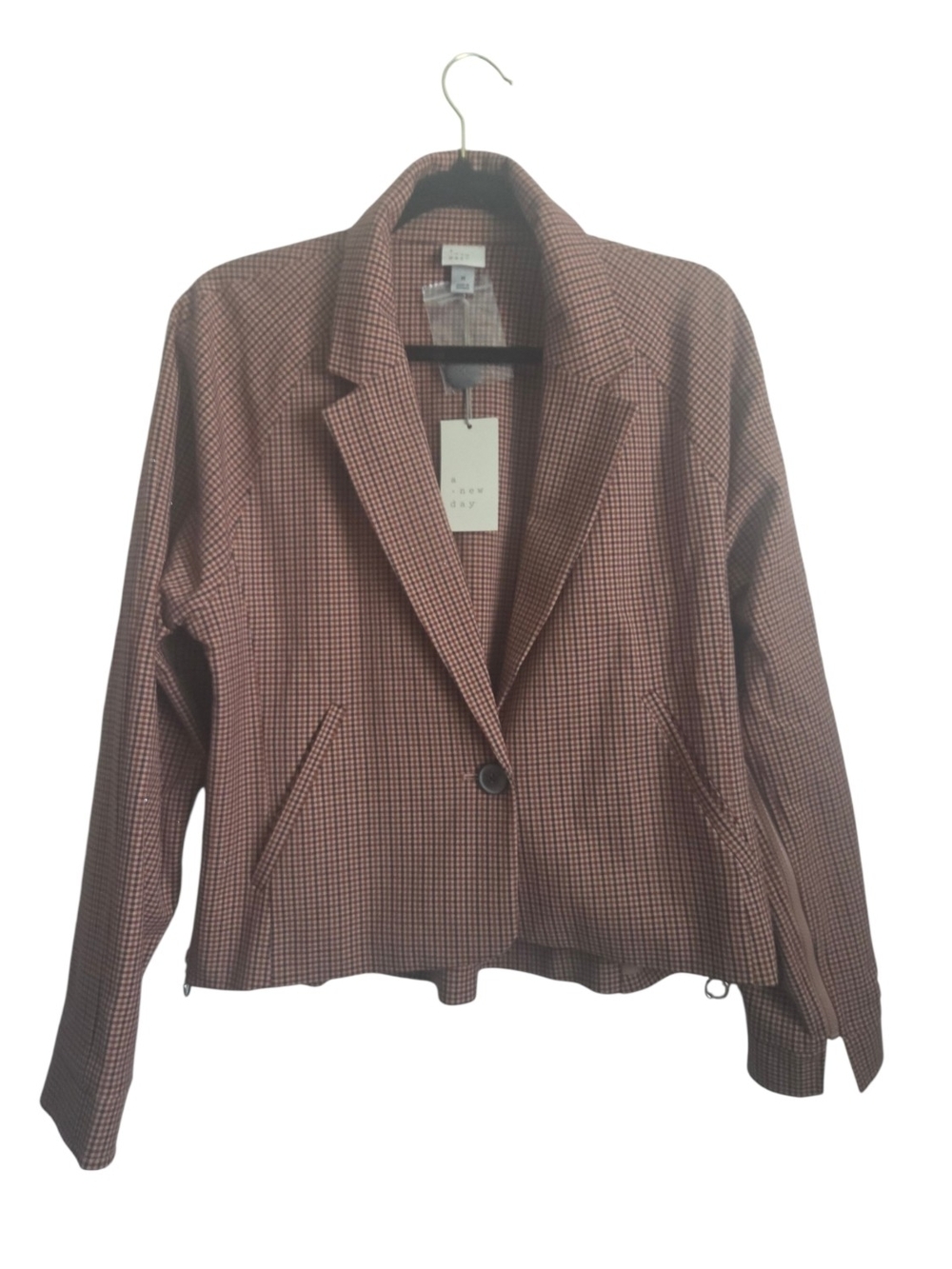 a new day Plaid Single-Button Blazer